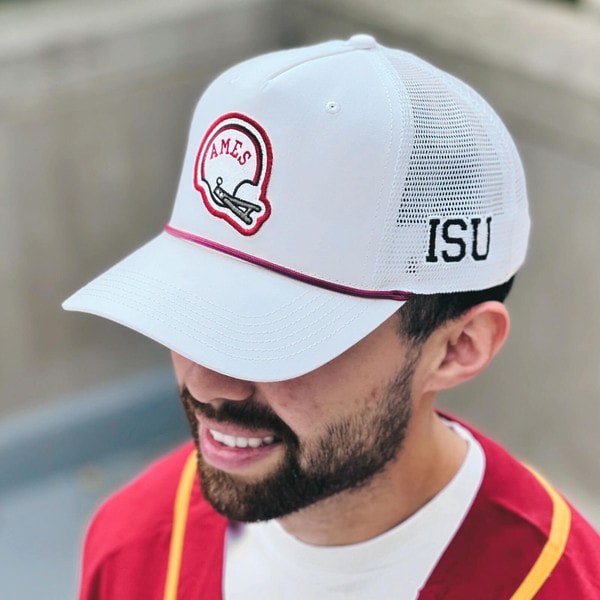 L2 Ames Football Helmet White Structured Cap
